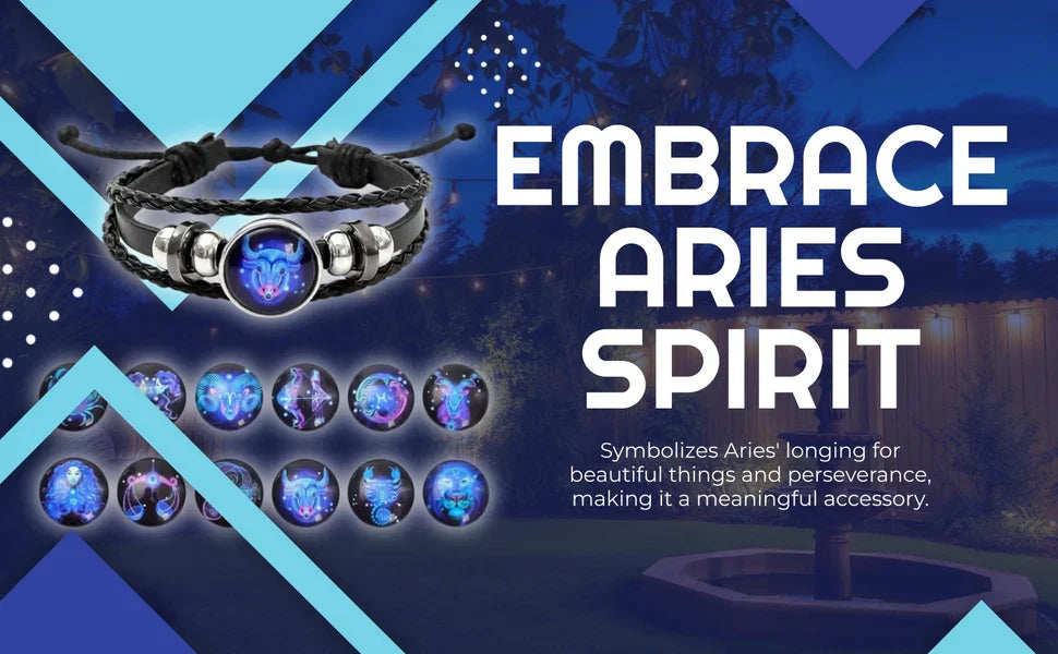 🔥Zodiac Constellation Black Leather Guardian Bracelet 🔥