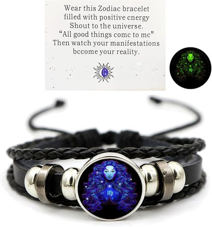 🔥Zodiac Constellation Black Leather Guardian Bracelet 🔥